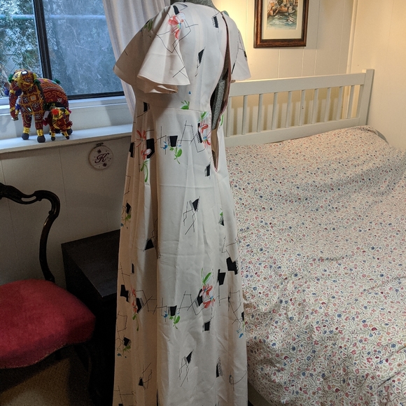 Handmade Pink Patterned Empire Line Gown - Picture 7 of 8